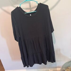 Black peplum tunic